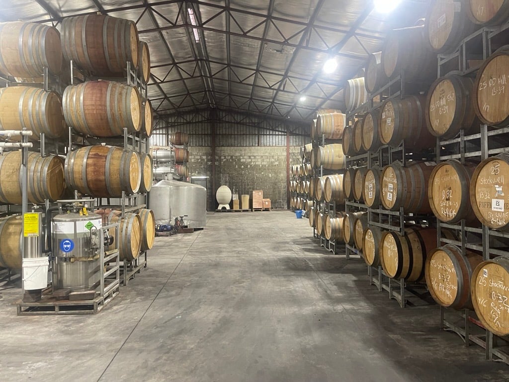 Wine barrels stored direct from the winery